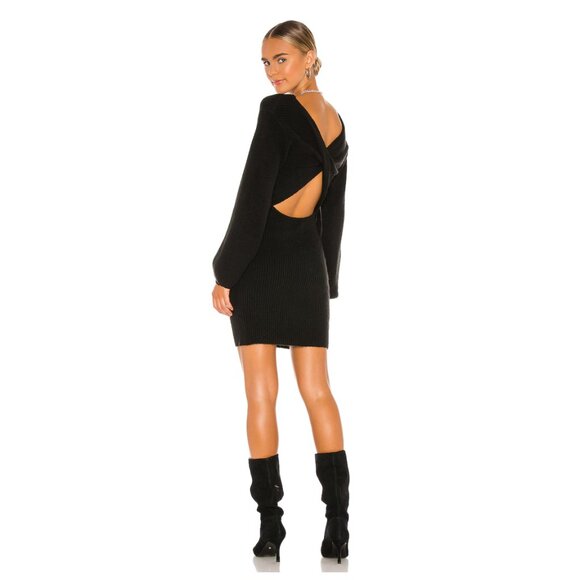 Majorelle | NEW Neva Ribbed Back Cut-Out Mini Dress in Black Size S - Picture 3 of 11